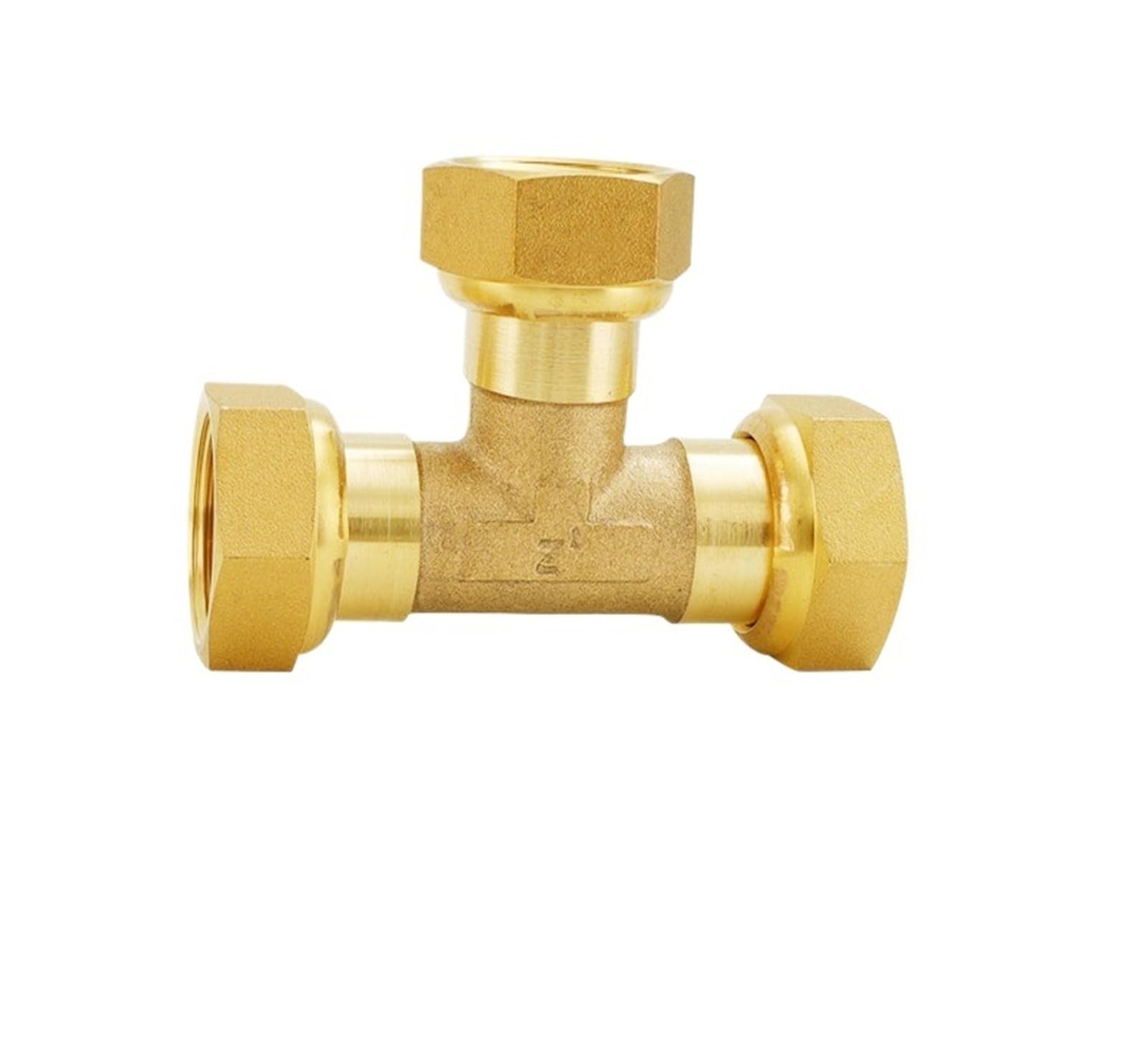 Adaptador de conector de tubería en T de latón con rosca hembra BSP de 1/2", 3/4" y 1" for calentador de agua(3l4BSP F-F-F)