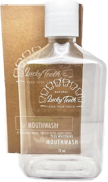 Lucky Teeth Organic Food Grade Peroxide MouthWash - Plus WHITENING - Whitens, Refreshes. Food Grade Peroxide + Essential Oils... 1