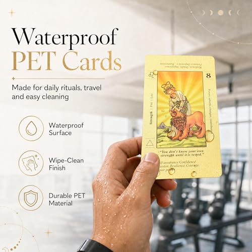 Tarot Rider Waite dorado en inglés con guía de 78 cartas de PET 3