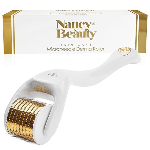 Nancy & Beauty Derma Roller para cara, barba y cabello de 0.010in, Dermaroller de belleza profesional con microagujas para hombres y mujeres