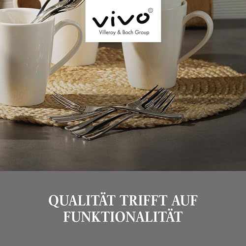vivo by Villeroy & Boch – Voice Basic Tafelbesteck 30 teilig, 6 Personen, spülmaschinenfest, rostfrei, Besteck Set, Essbesteck, Messer Gabel Löffel Set, Cutlery Set, Vivo... – Bild 6