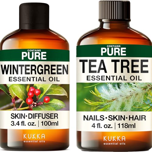 Aceite Esencial Wintergreen y Árbol de Té Set 2x4 Fl Oz