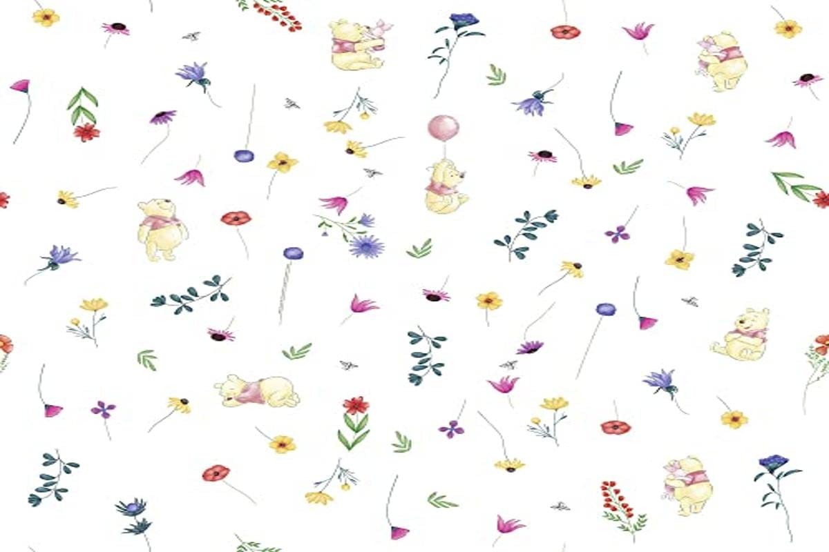 Komar Colourful Td5-0005 Disney Winnie The Pooh Summer-1 Non-Woven Wallpaper Roll Size: 10.05 X 0.53 M Nursery Baby Room Pooh Piglet