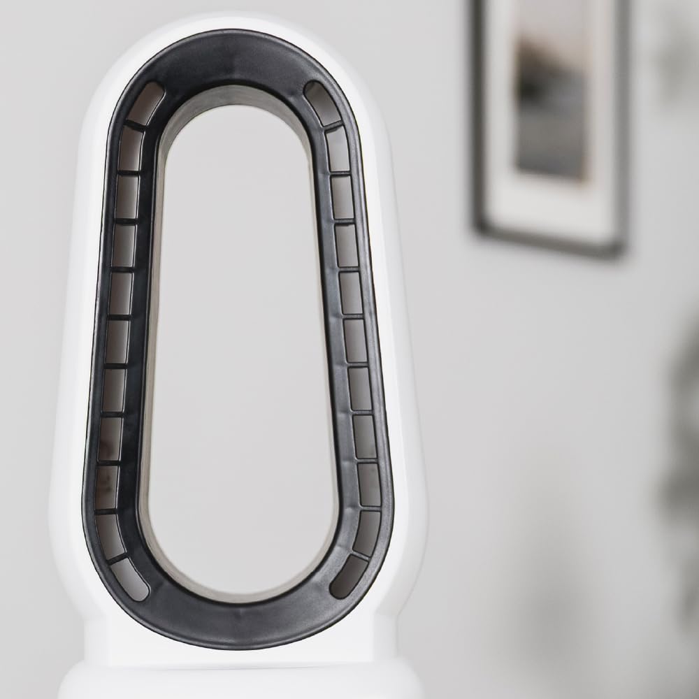 Ufesa Wentylator stołowy bez łopatek Nara, możliwość ponownego ładowania, 10 W, USB‑C, 3 prędkości, wyświetlacz LED, akumulator 2200 mAh, zasilanie z kablem lub bez, szybkie ładowanie, kompaktowy