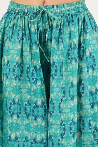 Image of COTLAND Fashions Jaipuri Cotton Printed Flared Palazzo Pants for Women