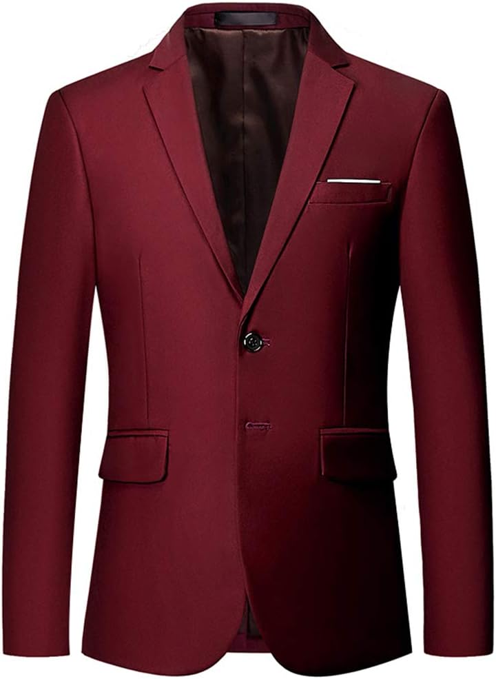 Mens Slim Fit Blazer 2 Button Lightweight Sport Coat Jacket for Wedding Prom Party Dinner