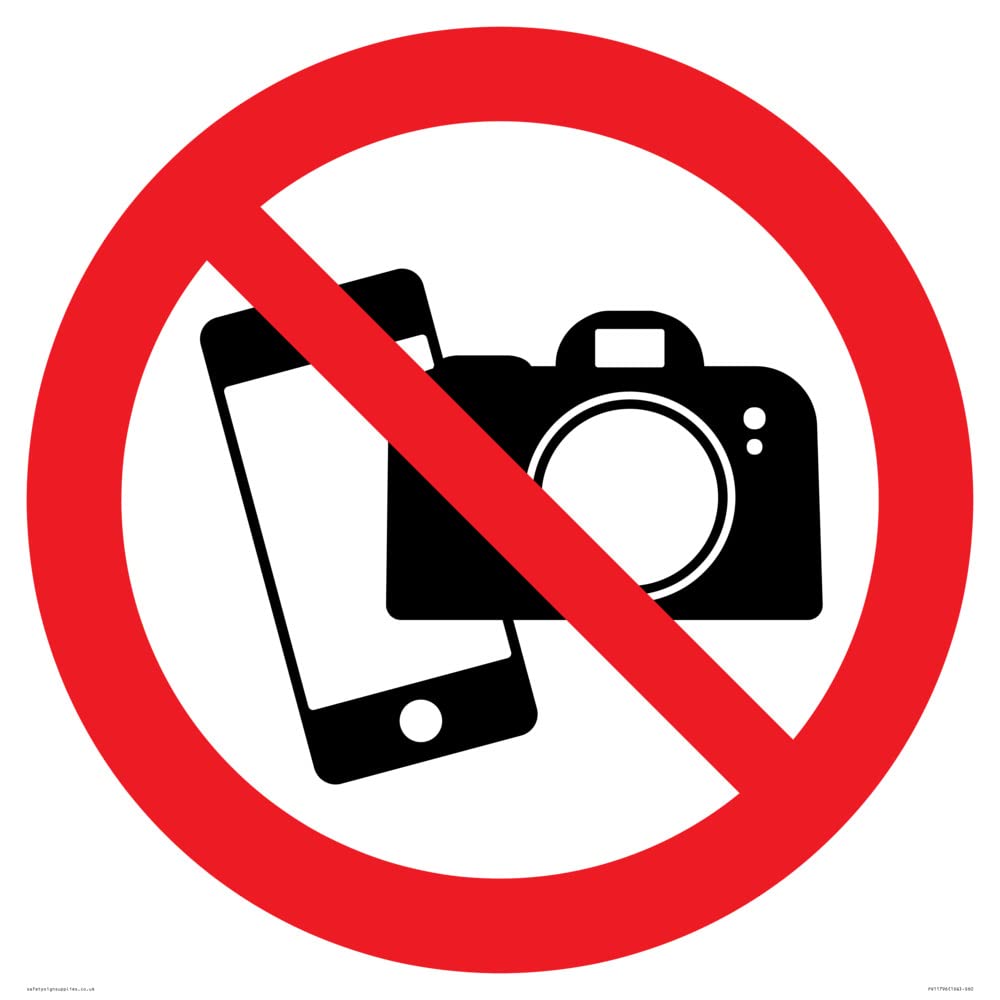 P932 Prohibition: No filming or photography Sign - 600x600mm - S60