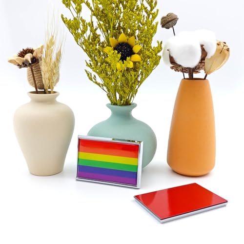 Image of Rainbow Gay Pride Flag Sticker Emblem LGBT Decal Car Chrome Flags, 2 Pack, 3 x 2 inches