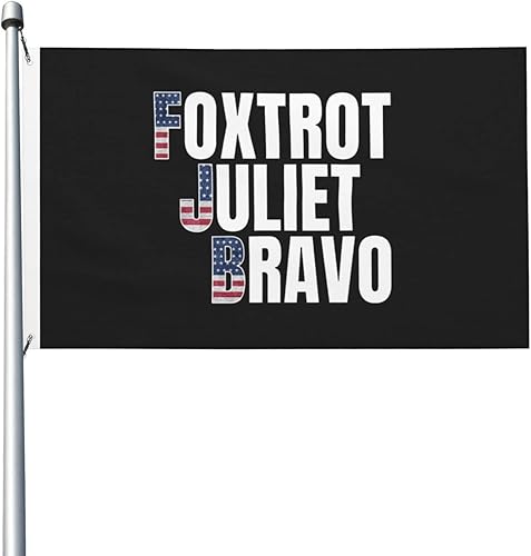 Foxtrot Juliet Bravo Fjb - Bandera de jardín de 3 x 5 pies, resistente a la decoloración, bandera de desfile para uso en interiores y exteriores