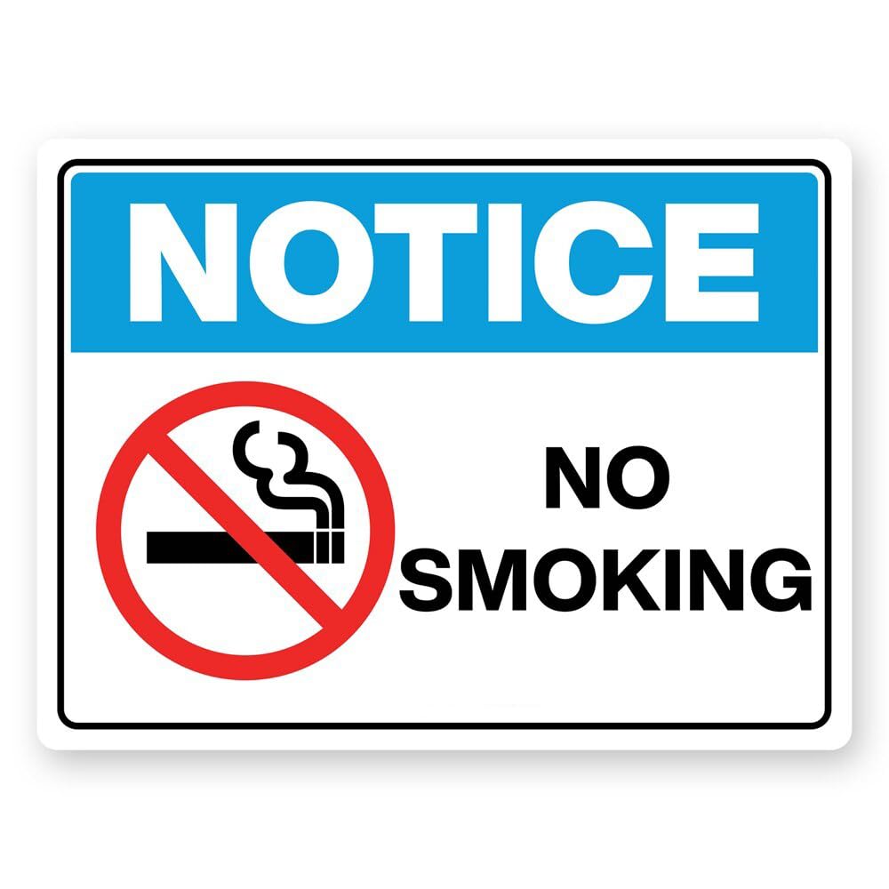 Tin sign vintage Notice Sign - No Smoking Plaque Poster for Bar Pub Beer Home Garage Man Cave Wall Decor 12x8 Inch