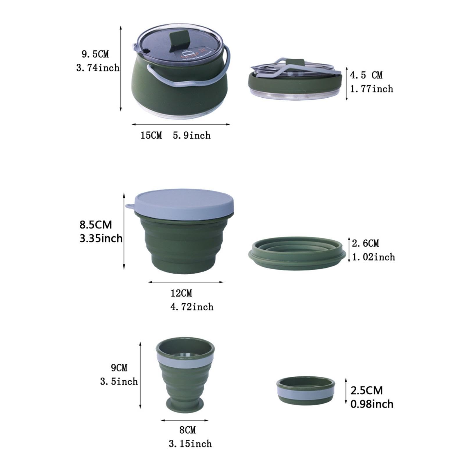 Tetera de Camping Portátil con Tapa Y Hervidor de Agua.