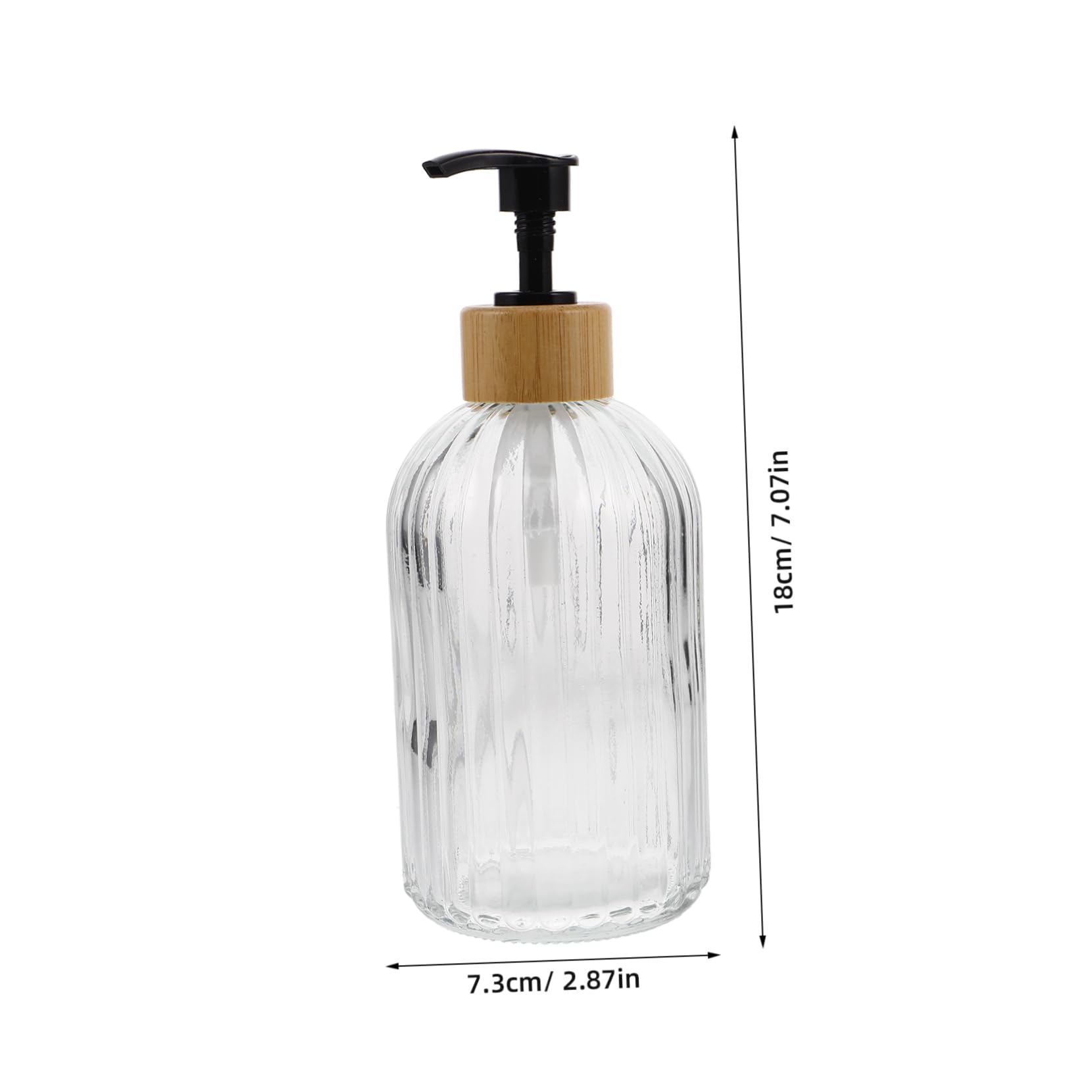 Wakauto 400ml Refillable Glass Soap Pump Bottle Versatile Shower Bath Dispenser for Hand Dish Soap