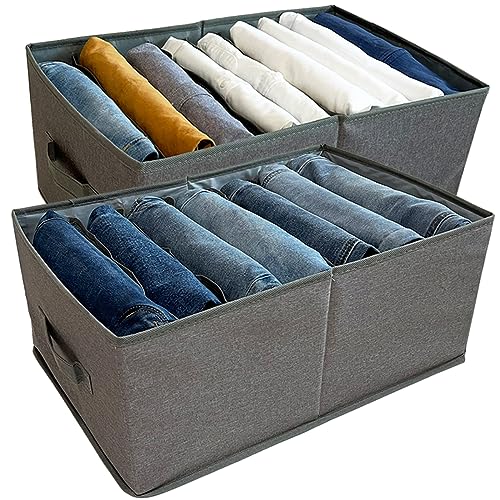 QINGGENG Extra-Large Wardrobe Clothes Storage Organiser with Dividers for Jumper Jeans, Trousers, Shirts, Pants