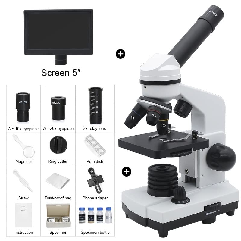 Microscope 40x-1600x optique haute précision avec éclairage LED et pièces de rechange - 2