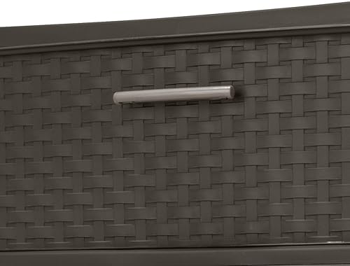 Miniatura 5 de Torre de tejido de plástico ancho de 3 cajones con asas de tirador, cajones de almacenamiento decorativos para dormitorio, armario, oficina,