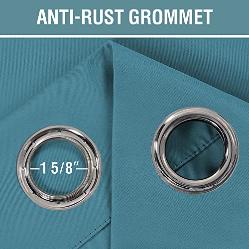 Image of H.VERSAILTEX Blackout Curtain for Living Room Thermal Insulated Window Treatment Curtain 54 inch Length Energy Saving Solid Grommet Top Blackout Drape, One Panel, Storm Blue, 52 inch W x 54 inch L