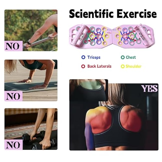 Push Up Board for Women, 28 in 1 Push up Board Pink Workout Equipment Multi-Functional Pushup Stands System Fitness Floor Chest Muscle Exercise