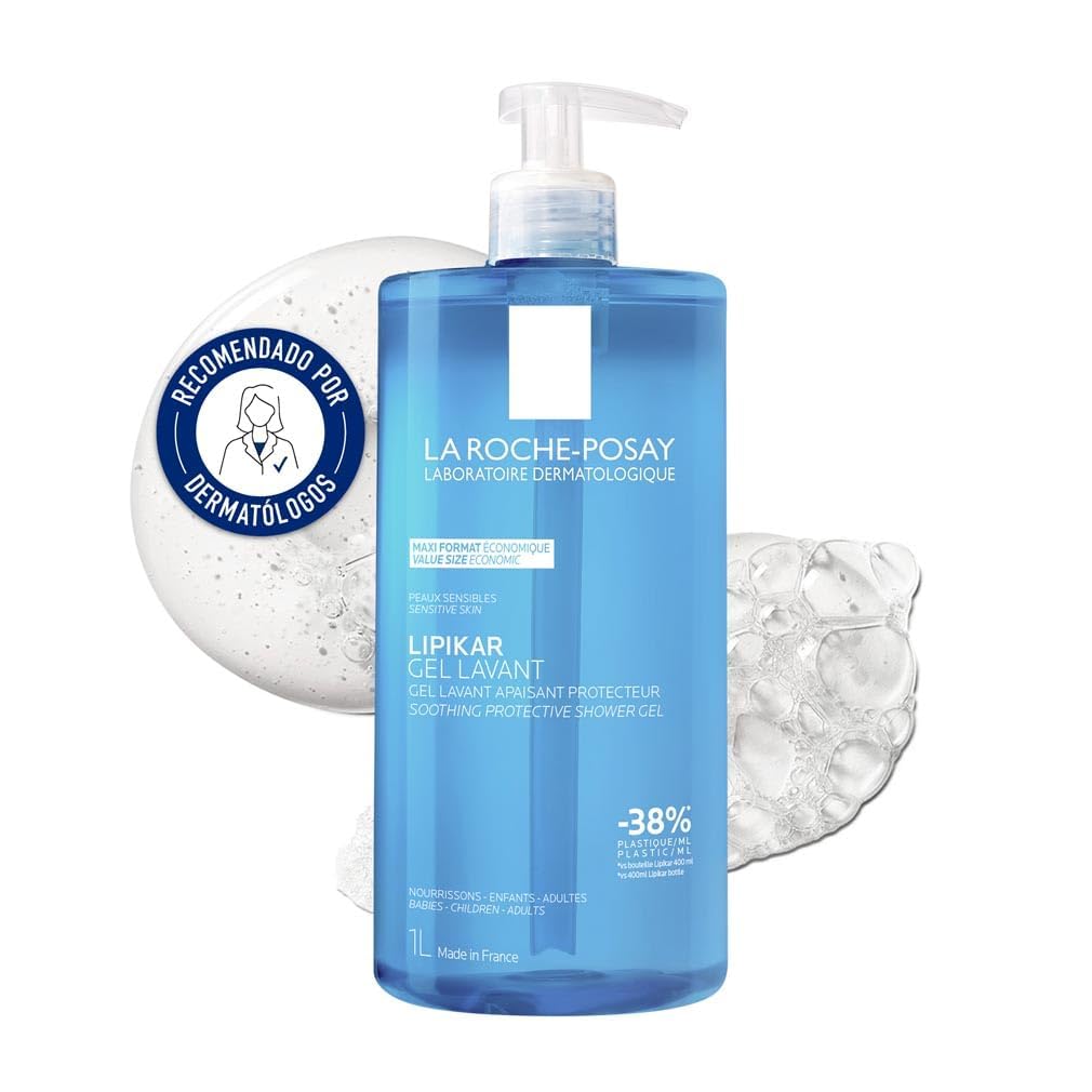 La Roche Posay, Lipikar Gel de Ducha Fisiológico Relipidizante, Con Niacinamida y Manteca de Karité, Sin Jabón Ni Parabenos, Para Piel Sensible y Seca, 1L en oferta en Amazon