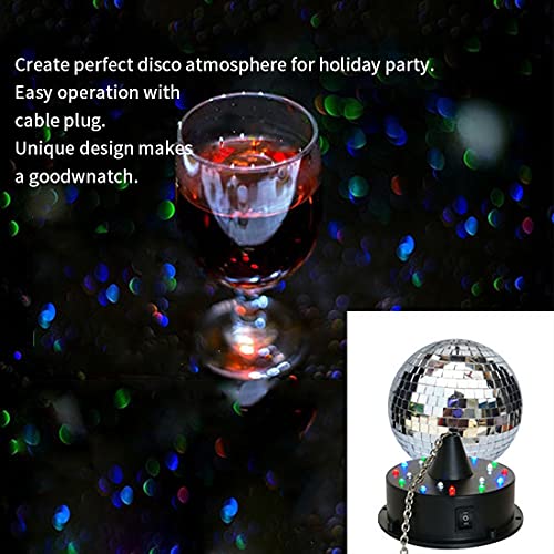 Hotwin 8" Disco Light Mirror Ball, With Motor And Rgb Led Light Rotating Spotlight Kit For Dj Stage Party Room Decoration #TOP7