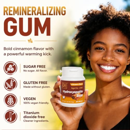DC24 DAILY CARE Remineralizing Hydroxyapatite Gum, Cinnamon, 90 Ct (30x3) | Dental Gum with Xylitol, Sugar Free, Aspartame & Sucralose Free, Supports Fresh Breath and Oral Health - image 4