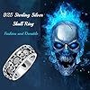 925 Sterling Silver Gothic Skull Ring Skeleton Vintage Retro Goth Cool Punk Biker Ring Fashion Jewelry Gift for Men Women-US10 #1