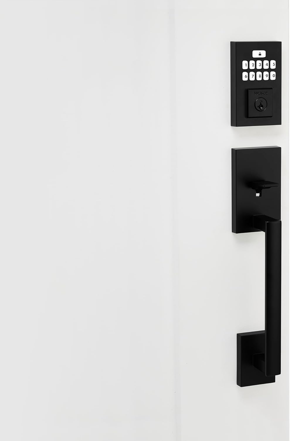 Weiser Matte Black Front Door Lock and Handle Set, SmartCode Keypad Door Lock with San Clemente Handleset & Halifax Interior Door Handle, Keyless Entry Door Lock, Front Door Handles with Deadbolt Lock - Image 8