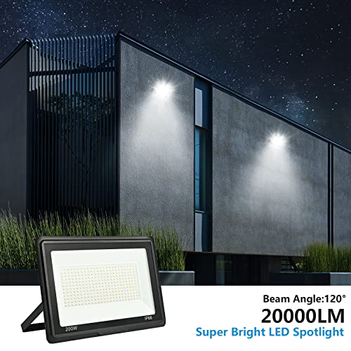 toobettp Outdoor LED Spotlight, 200 W, 20000LM LED Outdoor Floodlight - Image 3