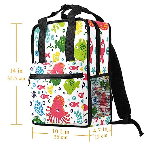 Sac à dos pour garçons motif pieuvre et méduse de 35.5x26x12 cm - 5