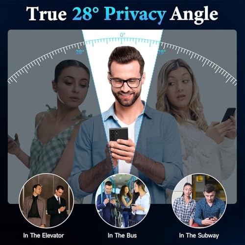 Image of EZ-GLAZ Privacy Screen Protector for Samsung Galaxy S23 Ultra / S22 Ultra (6.8 inch Curved Display) | Anti-Spy HD Clear Flexible Film | Bubble-Free Easy Installation Kit | Scratch Resistant | Case Friendly (Pack of 2)