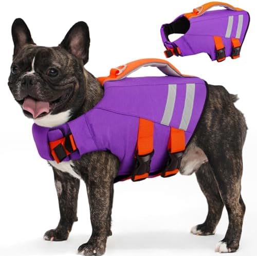 LeLePet Dog Life Jacket, High Flotation Dog Life Vest for Swimmin...