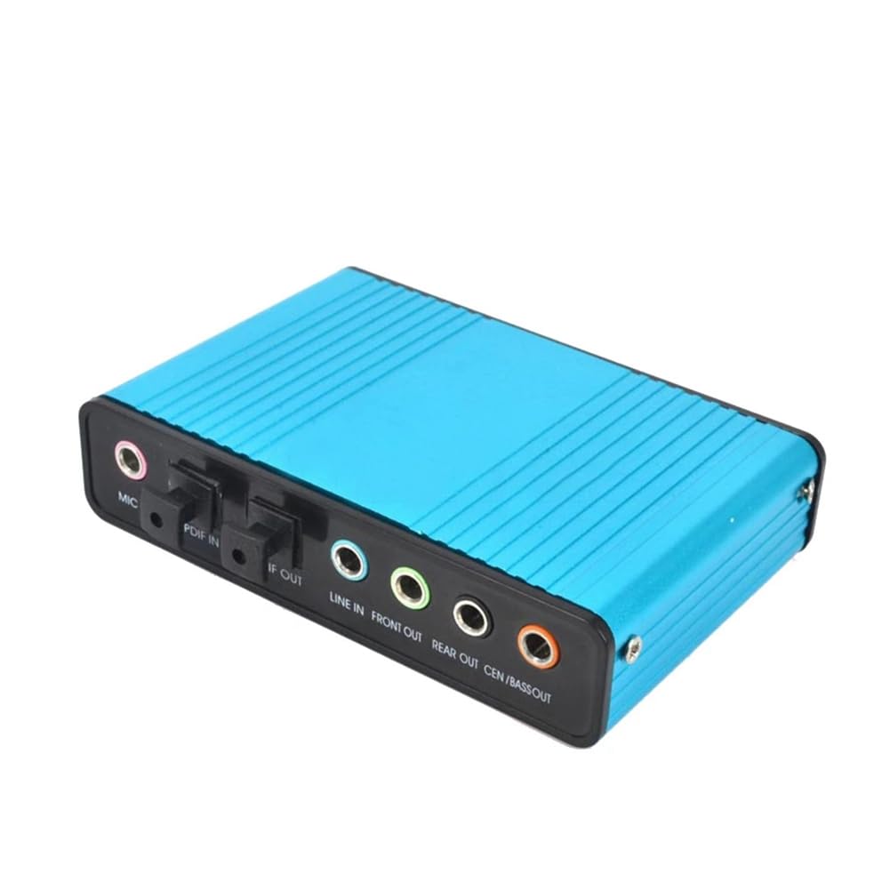 USB 6 Channel 5.1/7.1 Surround External Sound Card PC Laptop Desktop Tablet Audio Optical Adapter Card Easy Install (Blue)-image-28