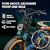 Kalorace Electric Bike for Adults, Peak 1000W Brushless Motor, 31MPH, Max 35-50 Miles Range E-Bike, 20" Fat Tire E-Bike, 48V- 17.5Ah Removable Battery for Mountains, Snow, Sand, Road Electric Bicycle #3