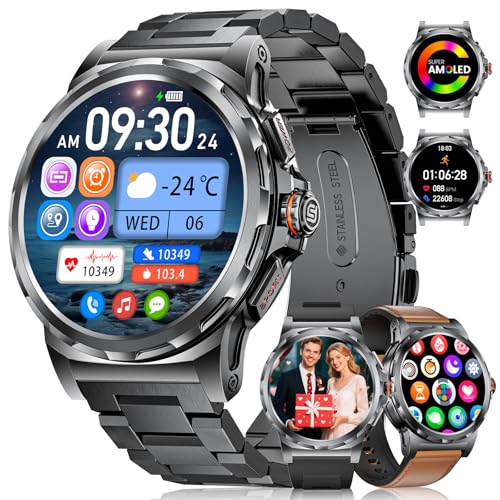 Catálogo para Comprar On-line smartwatch hombre - solo los mejores. 41 LIGE Reloj Inteligente Hombres para Android iOS, 3 Correa,1,43'' Smartwatch Hombre con Frecuencia Cardíaca, SpO2, Monitor de Sueño, 120+ Modos Deportivos, 5ATM Impermeable Reloj...