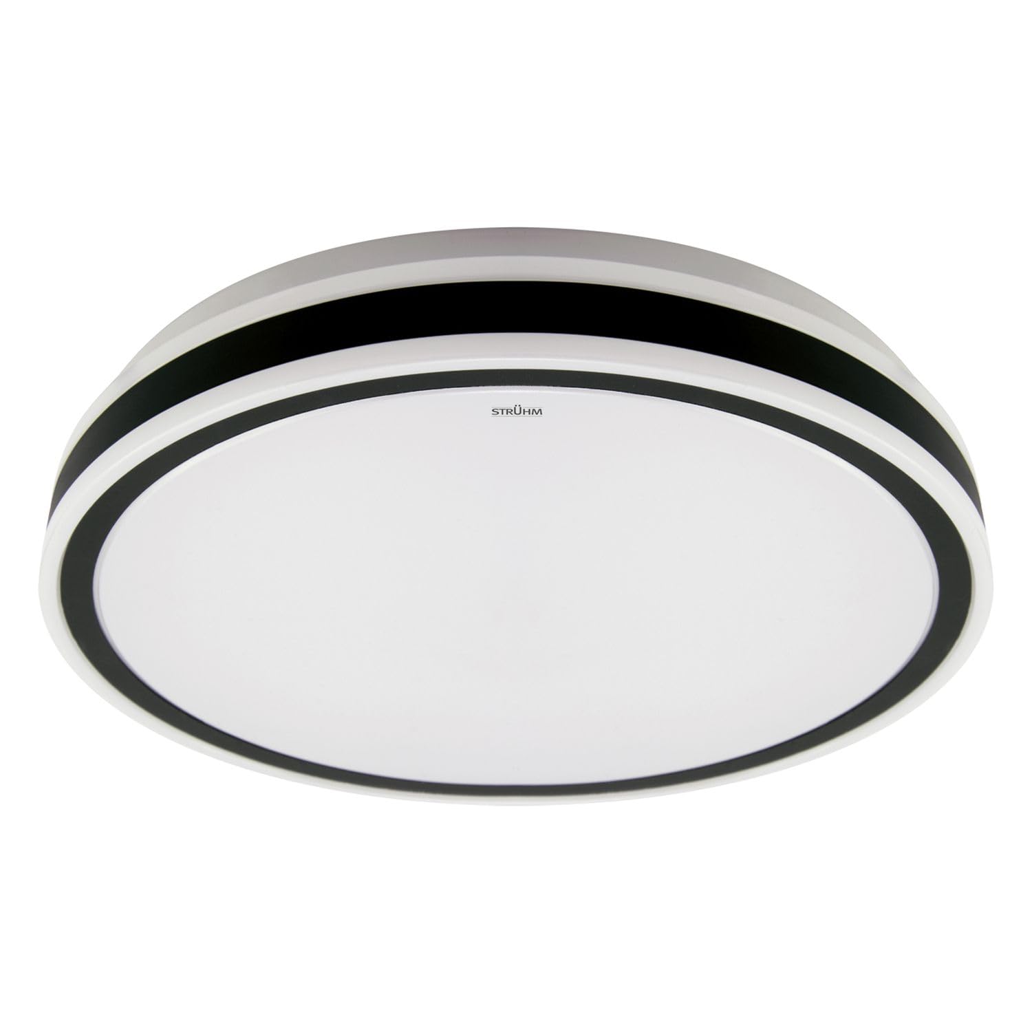 Licht-Erlebnisse LED Deckenleuchte IP44 D: 48 cm rund 4100 K 3160 lm neutralweiß blendarm Schwarz Weiß Deckenlampe Badezimmer Badlampe Decke
