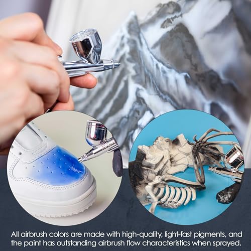 U.S. Art Supply Ready to Spray Special Effects Silver Pearl Acrylic Airbrush Paint - 1oz Bottle, Professional Grade Non-Toxic Water-Based Colors for Vibrant & Permanent Results - Thumbnail 6