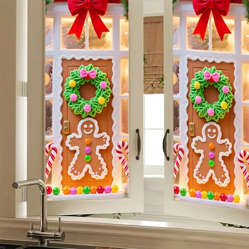 Vinilo decorativo para ventana puerta Navidad 17.7x39.3 pulg miniatura 1