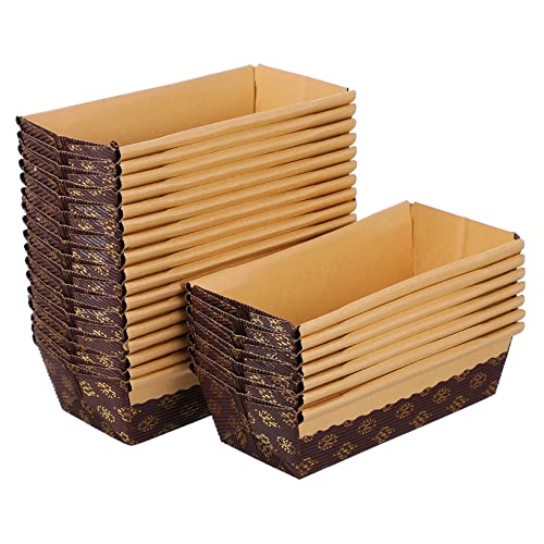 PRETYZOOM 2 Juegos Bandeja De Pan Bandeja De Papel Para Hornear Moldes Para Pasteles De Aluminio No Tarteras Para Tartas Bandejas Para Pan Placas Tostadas Antiadherentes Coffee 25 Piezas * 2