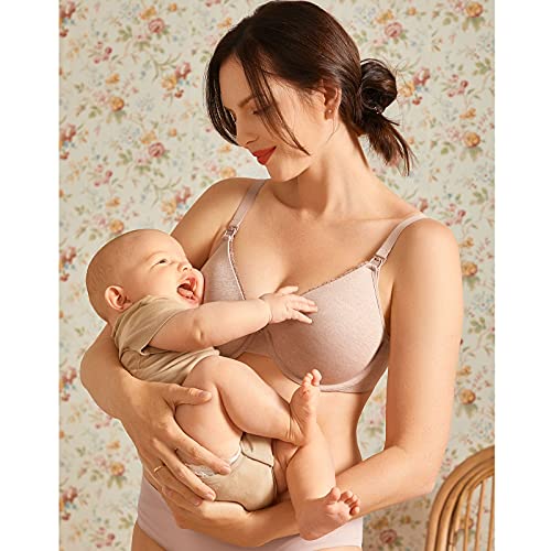 Image of Gratlin Women's Underwire Nursing Bras Support Full Coverage Lightly Padded Maternity Bra for Breastfeeding