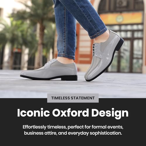 Image of Viotti 179, Casual Dress Oxford Shoes for Men, Satin Striped Lace-Ups, Men's Business Casual Leather & Satin Shoe, for All Formal Occasions