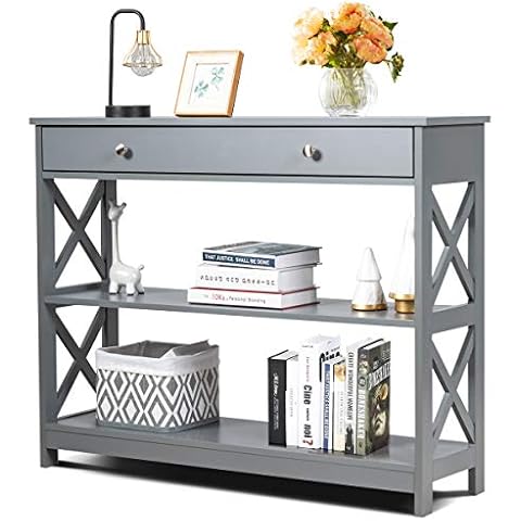 Console Meuble COSTWAY 3 Niveaux Cover