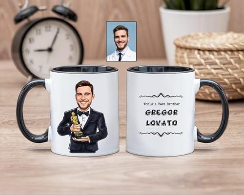 Atika Personalized Caricature Ceramic Coffee Mug-Cartoon Oscars-Customized Award Best Brother Oscar Cartoon-Profession Gifts-Appreciation-Business-Personalized With Desired Text-Personalized Tea Mug- cover