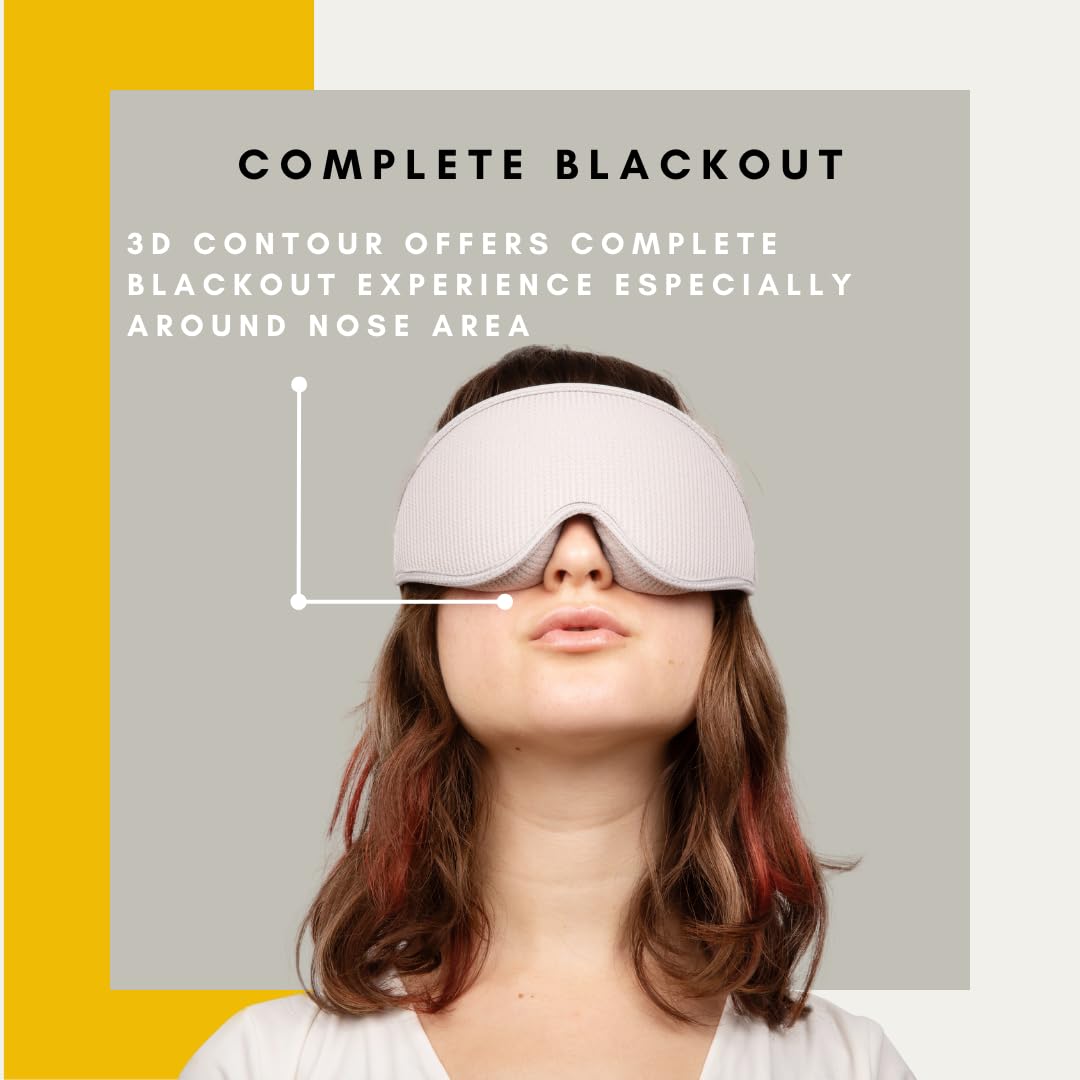 Mascherina per dormire in tessuto di alta qualità, 100% che blocca la luce, con contorno 3D, confortevole, progettata per un sonno confortevole, adatta a uomini e donne, ideale per i viaggi