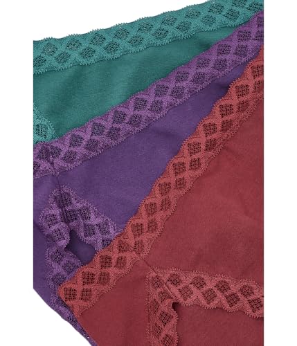 Image of Natori Women's Bliss French Cut 3-Pack Dark Wisteria /Emerald Blue /Deep Rouge X-Small