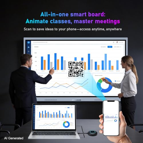 Image of 55 inch 4K Smart Board for Conference - Android + Windows | 4+32GB, OPS i5 /4+256GB, IR touch, Wireless Mirroring, Whiteboard & Annotation, Ideal for Meetings, Teaching, and Hybrid Work