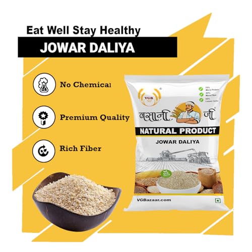 Image of Vasani G Jowar Daliya | Sorghum Millet Porridge | Great Millet Milo Dalia | Jola Jonna Cholam Jwari Juar Janha Jua Shalu Jovari Chari Cereal Porridge Broken Grain - 500g