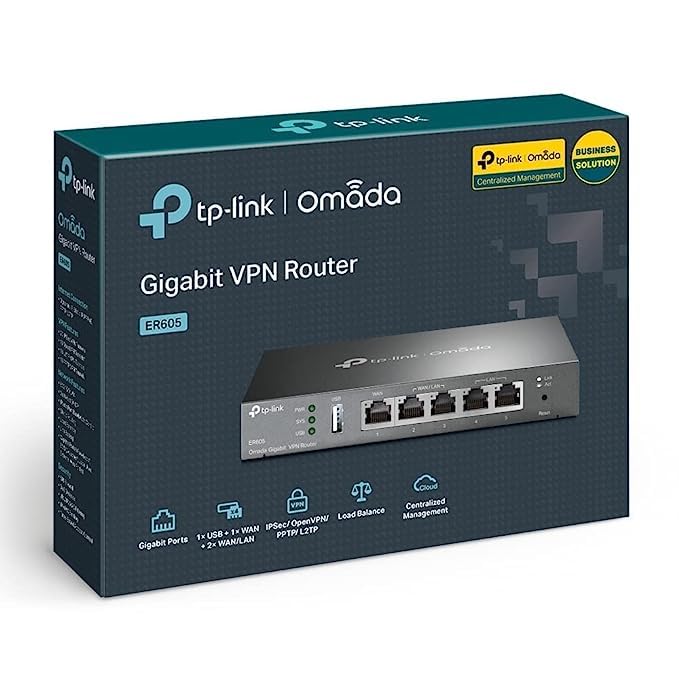 ROCKET-TL-R605 | Multi-WAN Wired Single_Band 1000 Mbps VPN Router | Up to 3 Gigabit WAN Ports | SPI Firewall SMB Router | Omada SDN Integrated | Load Balance | Lightning Protection