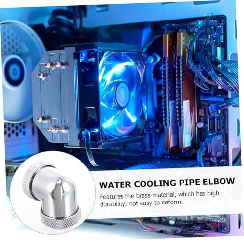 Adaptador refrigeración líquida PC componentes tubería rígida conector doble cabeza plateado 4
