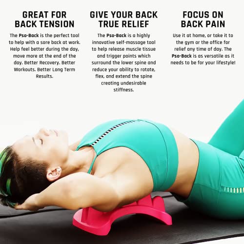 Pso-Back Muscle Release Tool And Back Massager, Deep Tissue Massage Tool, Back Release Tool, Self-Massage, Deep Tissue, Muscle Tension - Full Back Stretcher And Massage Tool - Night Black #TOP3