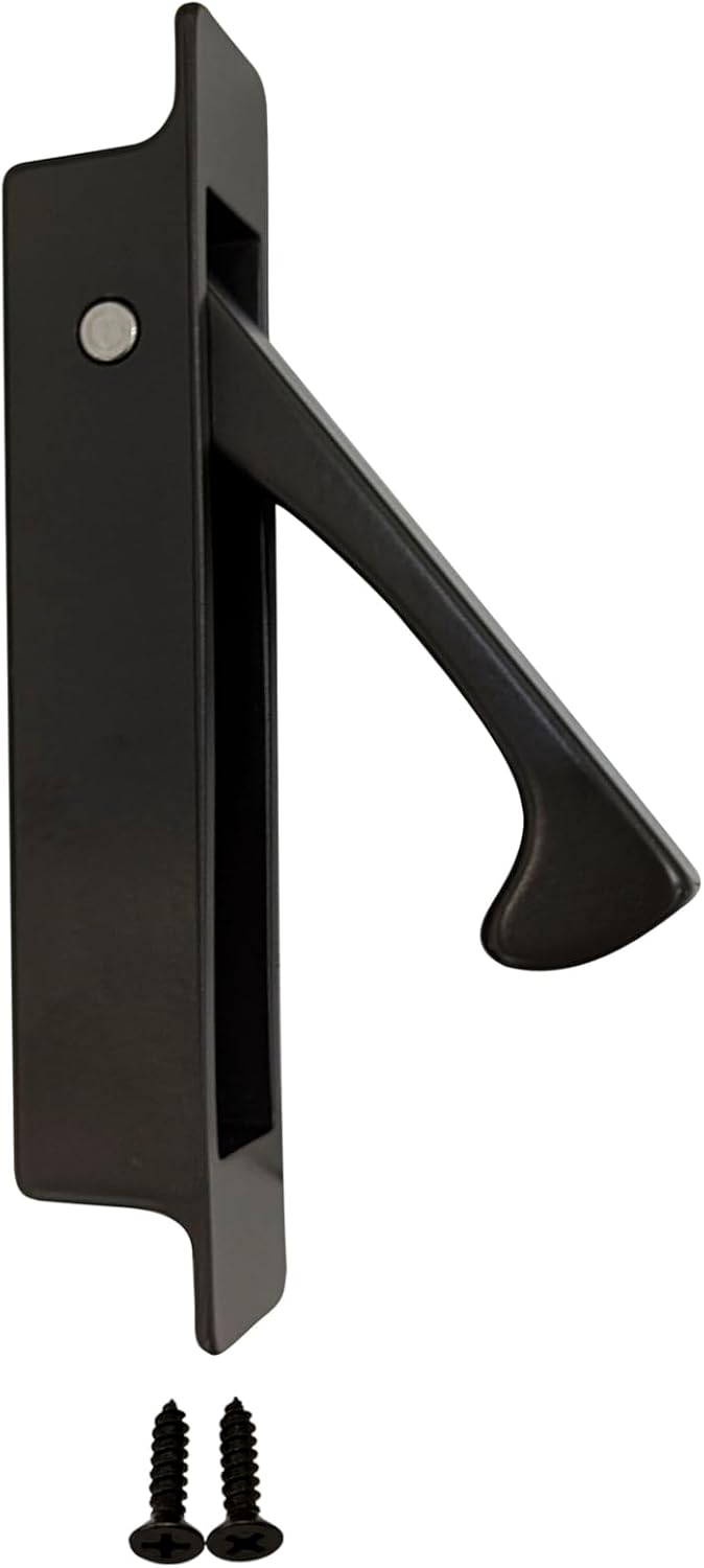 QCAA Forged Solid Brass Edge Pull, Sliding Pocket Door Pull Handle, Oil-Rubbed Bronze, 1 Pack, Made in Taiwan