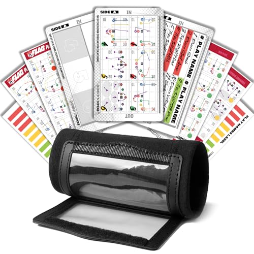 1NMORE 5v5, 7v7 Football Wristbands with Playbook System, Quarterback Wrist Coach for Youth, Flag...